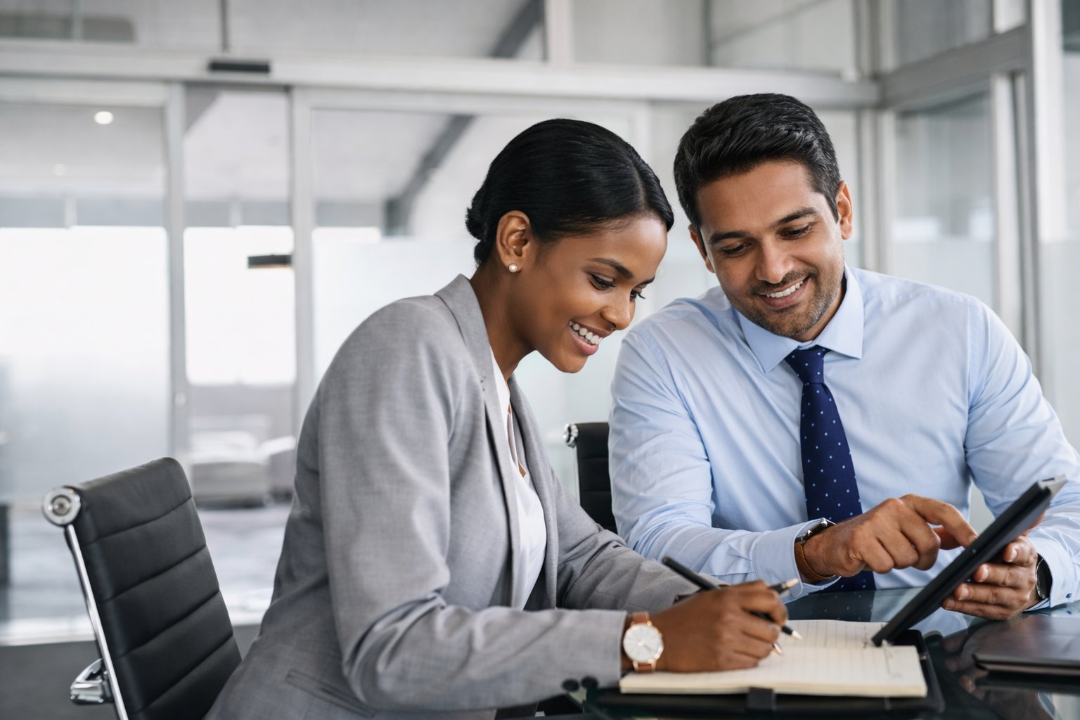 Banking professionals in consultation